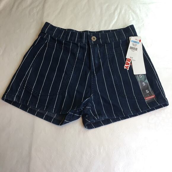 Unionbay Chloe Striped Shorts Blue White Juniors 5 - Picture 3 of 16